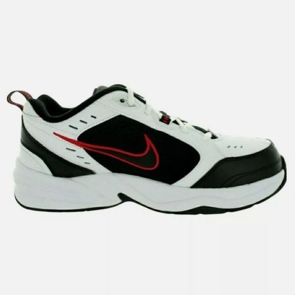Nike Men’s Air Monarch IV Training Sneakers Black Red White 415445 101 - Picture 4 of 8